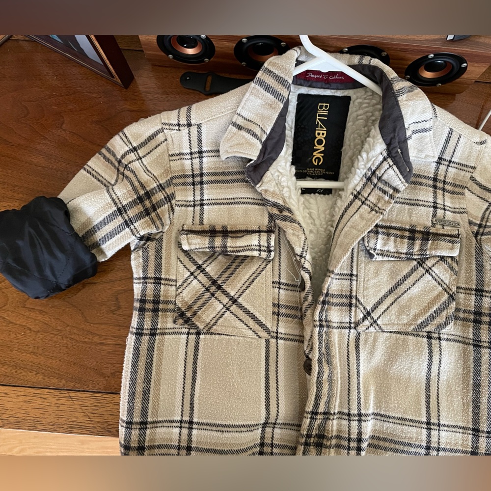 Boys Sherpa lined plaid jacket Billabong